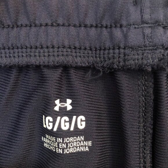 Under Armour Men Sports Style Pique Track Pants Knit Warm Up Navy White Size L - Picture 8 of 10